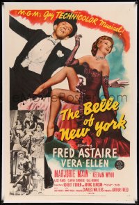 8b0019 BELLE OF NEW YORK linen 1sh 1952 great image of Fred Astaire & sexy Vera-Ellen dancing!