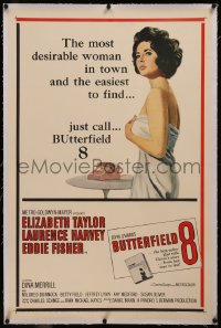 8b0027 BUTTERFIELD 8 linen 1sh 1960 call girl Elizabeth Taylor is most desirable & easiest to find!
