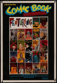 8b0034 COMIC BOOK CONFIDENTIAL linen 1sh 1989 cool comic parody art of top artists by Paul Mavrides!