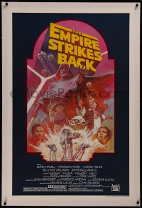 8b0057 EMPIRE STRIKES BACK linen studio style 1sh R1982 George Lucas sci-fi classic, Tom Jung art!