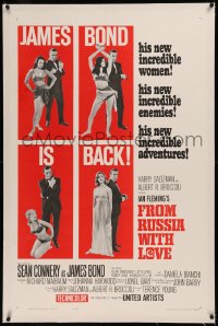 8b0073 FROM RUSSIA WITH LOVE linen style B 1sh 1964 Sean Connery as Ian Fleming's James Bond is back!
