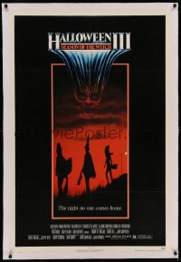 8b0091 HALLOWEEN III linen 1sh 1982 Season of the Witch, horror sequel, the night no one comes home!