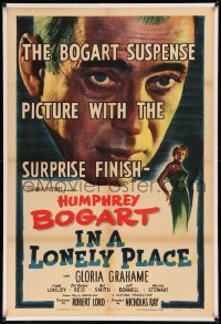 8b0104 IN A LONELY PLACE linen 1sh 1950 huge Humphrey Bogart, sexy Gloria Grahame, Nicholas Ray!