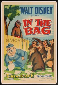 8b0107 IN THE BAG linen 1sh 1956 Smokey, Humphrey & other bears by angry park ranger, ultra rare!