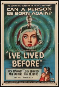 8b0102 I'VE LIVED BEFORE linen 1sh 1956 cool reincarnation artwork, can a person be born again!