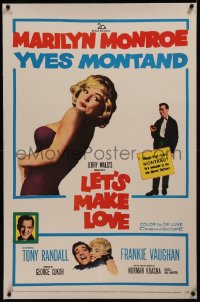 8b0126 LET'S MAKE LOVE linen 1sh 1960 great images of super sexy Marilyn Monroe & Yves Montand!