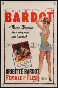 8b0127 LIGHT ACROSS THE STREET linen 1sh R1960 sexy Brigitte Bardot in Female and the Flesh!
