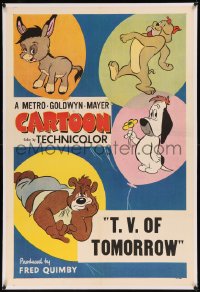 8b0149 METRO-GOLDWYN-MAYER CARTOON linen 1sh 1952 art of Tex Avery's Droopy & more, T.V. of Tomorrow!