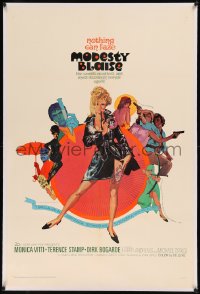 8b0156 MODESTY BLAISE linen 1sh 1966 Bob Peak art of sexiest female secret agent Monica Vitti!