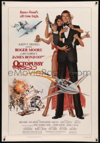 8b0169 OCTOPUSSY linen 1sh 1983 Goozee art of sexy Maud Adams & Roger Moore as James Bond 007!