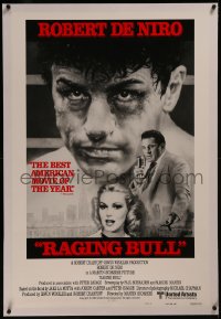 8b0187 RAGING BULL linen style B int'l 1sh 1980 Hagio art of Robert De Niro, Martin Scorsese classic!