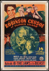 8b0198 ROBINSON CRUSOE OF CLIPPER ISLAND linen chapter 8 1sh 1936 Ray Mala, Jaws of the Beast, rare!
