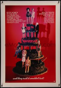 8b0200 ROCKY HORROR PICTURE SHOW linen 1sh R1985 10th anniversary, Barbies Dolls on cake, recalled!