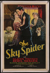 8b0212 SKY SPIDER linen 1sh 1931 art of air mail pilot Glenn Tryon & Beryl Mercer, very rare!