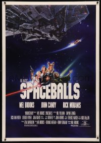 8b0220 SPACEBALLS linen 1sh 1987 Mel Brooks Star Wars spoof, John Candy, Bill Pullman, Alvin art!