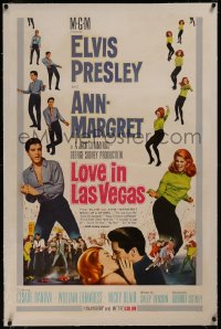 8b0262 VIVA LAS VEGAS linen int'l 1sh 1964 Elvis Presley & sexy Ann-Margret in Love in Las Vegas!