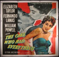 8c0010 GIRL WHO HAD EVERYTHING linen 6sh 1953 Liz Taylor goes to the underworld for thrills, rare!