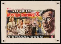 8c0236 X: THE MAN WITH THE X-RAY EYES linen Belgian 1963 great different art of Ray Milland!