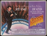 8c0274 GLENN MILLER STORY linen British quad R1985 different image of James Stewart w/trombone, rare!