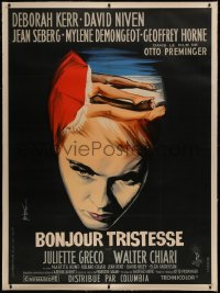 8c0079 BONJOUR TRISTESSE linen French 1p 1958 cool different Georges Kerfyser art of Jean Seberg!
