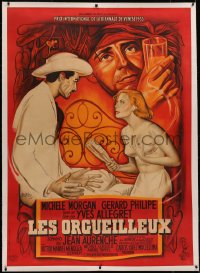 8c0102 PROUD & THE BEAUTIFUL linen French 1p 1953 Les Orgueilleux, Michele Morgan, Rene Peron art!