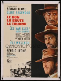 8c0242 GOOD, THE BAD & THE UGLY linen French 23x31 1968 Eastwood, Lee Van Cleef, Wallach, Leone