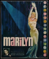 8c0248 MARILYN linen French 17x21 1963 sexy full-length art of young Monroe by Boris Grinsson!