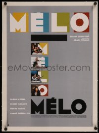 8c0249 MELO linen French 16x22 1986 Alain Resnais, Sabine Azema, Fanny Ardant, cool title design!