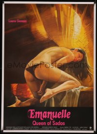 8c0216 EMANUELLE QUEEN OF SADOS linen German 1980 great art of sexy near-naked Laura Gemser!