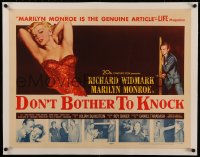 8c0176 DON'T BOTHER TO KNOCK linen 1/2sh 1952 classic art of sexy Marilyn Monroe + 5 photos of her!