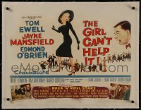 8c0177 GIRL CAN'T HELP IT linen 1/2sh 1956 great image of sexy Jayne Mansfield, Ewell, rock & roll!