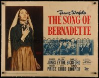 8c0185 SONG OF BERNADETTE linen 1/2sh 1943 artwork of angelic Jennifer Jones by Norman Rockwell!