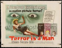 8c0186 TERROR IS A MAN linen 1/2sh 1959 Lederer, Thyssen, H.G. Wells' Island of Dr. Moreau, rare!