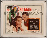 8c0187 THIRD MAN linen style A 1/2sh 1949 Orson Welles & Reed classic film noir, Cotten, Valli, rare!