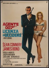 8c0066 DR. NO linen Italian 1p R1970s Sciotti art of Sean Connery as James Bond & sexy Ursula Andress!
