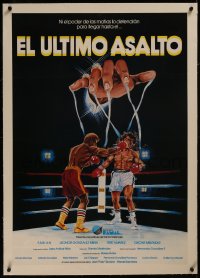8c0205 EL ULTIMO ASALTO linen Spanish 1982 cool art of boxing promoter holding fighters by strings!