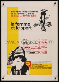 8c0137 LA FEMME ET LE SPORT linen 16x24 French special poster 1966 International Women's Week!
