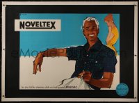 8c0054 NOVELTEX linen 45x62 French advertising poster 1960s Pierre Couronne art, men's shirts, rare!