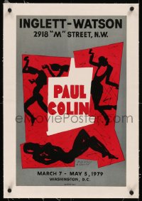 8c0121 PAUL COLIN signed linen 15x23 French art exhibition 1979 by the artist, dancing silhouettes!