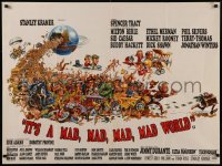 8d0198 IT'S A MAD, MAD, MAD, MAD WORLD style B British quad 1964 great Jack Davis art of cast, rare!