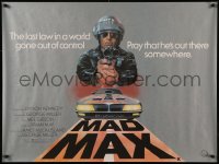 8d0199 MAD MAX British quad 1980 Beauvais art of Mel Gibson, George Miller classic, rare unfolded!