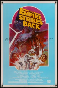 8d0058 EMPIRE STRIKES BACK 1sh R1982 George Lucas classic, Tom Jung, rare different teal background!