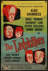 8d0208 LADYKILLERS English 1sh 1955 great Mount art of Alec Guinness, Peter Sellers & gangsters!