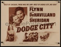 8d0029 DODGE CITY 1/2sh R1951 Errol Flynn, sexy Ann Sheridan, Olivia De Havilland, Curtiz, rare!
