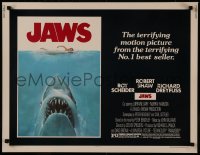 8d0031 JAWS 1/2sh 1975 art of Steven Spielberg's classic man-eating shark attacking sexy swimmer!