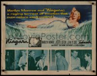 8d0089 NIAGARA 1/2sh 1953 classic art of giant sexy Marilyn Monroe on famous waterfall + photos!