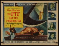 8d0090 PIT & THE PENDULUM 1/2sh 1961 Edgar Allan Poe's greatest terror tale, cool horror art!