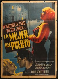8d0157 LA MUJER DEL PUERTO Mexican poster 1949 Emilio Gomez's The Woman of the Port, rare!