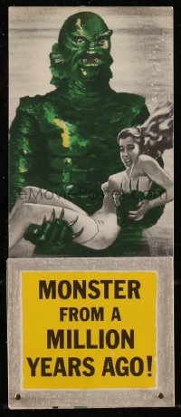 8d0183 CREATURE FROM THE BLACK LAGOON promo brochure 1954 great art, unfolds to 4x21, ultra rare!