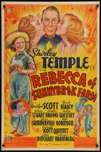 8d0223 REBECCA OF SUNNYBROOK FARM style A 1sh 1938 art of Shirley Temple & co-stars, ultra rare!